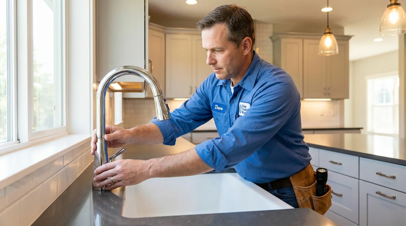 Kitchen faucet installation by Johns Plumbing LLC in Surry